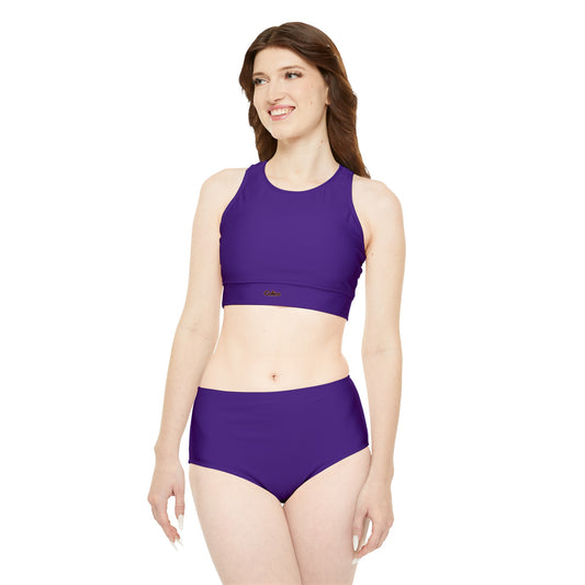 Purple Sporty Bikini Set
