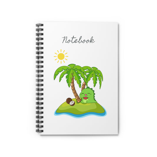 Baby T-rex in an island on White